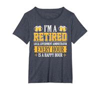 I'm A Retired Local Government Administrator Every Hour Beer T-Shirt, Women's Plus, Heather Blue, 2X
