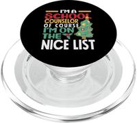 I'm A School Counselor On The Nice List Holiday Cheer PopSockets PopGrip for MagSafe
