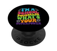 I'm A School Counselor What's Your Superpower PopSockets Adhesive PopGrip