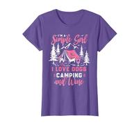 I'm A Simple Girl I Love Dogs Camping And Wine Lover Gift T-Shirt