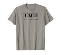 Im A Simple Man Faith Family American Flag Christian Dad T-Shirt
