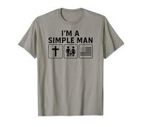 Im A Simple Man Faith Family American Flag Conservative Dad T-Shirt