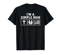 Im A Simple Man Faith Family American Flag Funny Repuplican T-Shirt