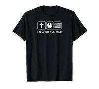 Im A Simple Man Faith Family American Flag Repuplican Dad T-Shirt
