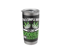 I'm a Simple man I Like Doobies Cannabis 420 Funny Marijuana Stainless Steel Insulated Tumbler