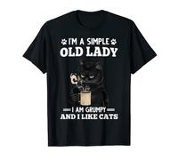 I'm A Simple Old Lady I Am Grumpy And I Like Cats T-Shirt