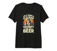 Im A Simple Old Man I Am Grumpy and I Like Beer Gorilla Premium T-Shirt