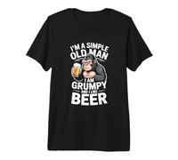Im A Simple Old Man I Am Grumpy and I Like Beer Gorilla Premium T-Shirt