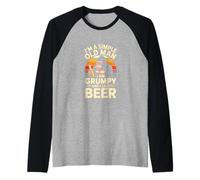 Im A Simple Old Man I Am Grumpy and I Like Beer Gorilla Raglan Baseball Tee