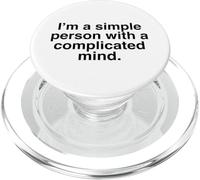 I'm A Simple Person With A Complicated Mind Sarcastic Design PopSockets PopGrip for MagSafe