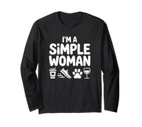 I'm A Simple Woman - Coffee, Running, Dogs, Wine Long Sleeve T-Shirt
