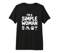 I'm A Simple Woman - Coffee, Running, Dogs, Wine Premium T-Shirt
