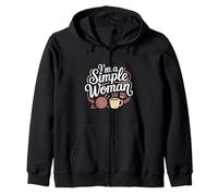 I'm a Simple Woman Knitting Is My Therapy Quote Zip Hoodie