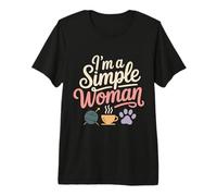 I'm a Simple Woman Knitting with Yarn and Coffee Time Premium T-Shirt
