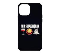 I'm A Simple Woman Wine Coffee Cat Burmilla Humor Case for iPhone 12 mini