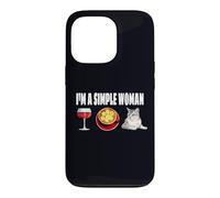 I'm A Simple Woman Wine Coffee Cat Burmilla Humor Case for iPhone 13 Pro