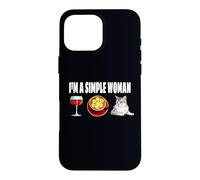 I'm A Simple Woman Wine Coffee Cat Burmilla Humor Case for iPhone 16 Pro Max