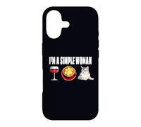 I'm A Simple Woman Wine Coffee Cat Burmilla Humor Case for iPhone 17