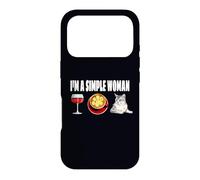 I'm A Simple Woman Wine Coffee Cat Burmilla Humor Case for iPhone 17 Pro