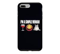 I'm A Simple Woman Wine Coffee Cat Burmilla Humor Case for iPhone 7 Plus/8 Plus