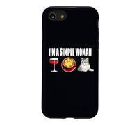 I'm A Simple Woman Wine Coffee Cat Burmilla Humor Case for iPhone SE (2020) / 7/8