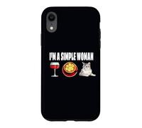 I'm A Simple Woman Wine Coffee Cat Burmilla Humor Case for iPhone XR