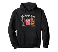 Im A Simple Woman Wine Flip Flop Cat Funny Summer Lover Pullover Hoodie