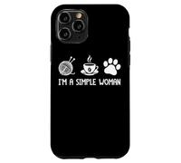 I'm A Simple Woman Yarn Coffee Paw Print Case for iPhone 11 Pro