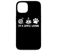 I'm A Simple Woman Yarn Coffee Paw Print Case for iPhone 13