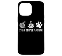 I'm A Simple Woman Yarn Coffee Paw Print Case for iPhone 13 Pro Max