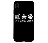 I'm A Simple Woman Yarn Coffee Paw Print Case for iPhone XS Max