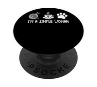 I'm A Simple Woman Yarn Coffee Paw Print PopSockets Adhesive PopGrip