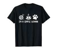 I'm A Simple Woman Yarn Coffee Paw Print T-Shirt