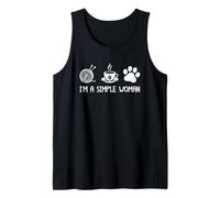 I'm A Simple Woman Yarn Coffee Paw Print Tank Top