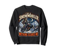 I'm A Snowmobiler Nothing Scares Me Funny Skeleton Halloween Sweatshirt