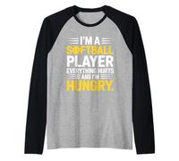 I'm A Softball Player Everything Hurts and I'm Hungry Raglan Baseball Tee