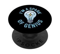I'm A Spark Of Genius Electrician Light Bulb Design PopSockets Adhesive PopGrip