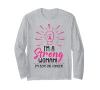 I'm A Strong Woman I Am Beating Breast Cancer Awareness Pink Long Sleeve T-Shirt