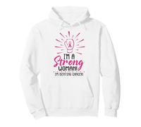 I'm A Strong Woman I Am Beating Breast Cancer Awareness Pink Pullover Hoodie