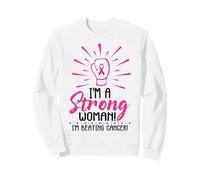 I'm A Strong Woman I Am Beating Breast Cancer Awareness Pink Sweatshirt