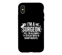 I'm A Surgeon Sharp Objects Funny Medical Typography Design Case for iPhone X/XS