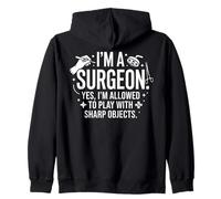 I'm A Surgeon Sharp Objects Funny Medical Typography Design Zip Hoodie