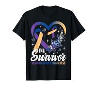 I'm A Survivor Bladder Cancer Awareness Butterflies & Heart T-Shirt