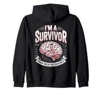 I'm A Survivor Brain Aneurysm Awareness Support Zip Hoodie