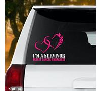 I'm A Survivor Breast Cancer Car Decals Stickers Pink Ribbon Decal Fight Cancer Awareness Warrior Car Stickers Bumper Sticker For Cars Vinyl Decal Truck Window Laptop Decals