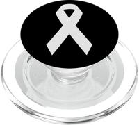I'm a survivor lung cancer awarness white ribbon men women PopSockets PopGrip for MagSafe