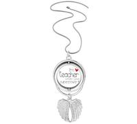 I'm a Teacher What's your Superpower Pendant Angel Wings Rotating Necklace Jewelry
