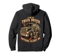 I'm a Truck Driver Nothing Scares Me Skeleton Halloween Pullover Hoodie