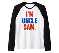 I'm a Uncle Sam Funny Instant Lazy Halloween Costume Party Raglan Baseball Tee