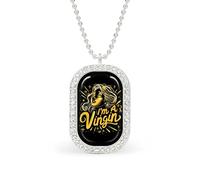 I'm A Virgin Funny Pendant Necklace for Women Personalized Fashion Jewelry Diamond Necklaces for Wedding Birthday Gold Silver